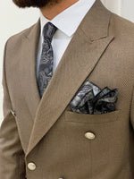 Load image into Gallery viewer, Palermo Brown Slim Fit Double Breasted Suit-baagr.myshopify.com-1-BOJONI
