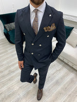 Load image into Gallery viewer, Palermo Navy Blue Slim Fit Double Breasted Suit-baagr.myshopify.com-1-BOJONI
