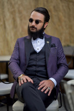 Load image into Gallery viewer, Bojoni Amato New Season Slim Fit Purple Tuxedo
