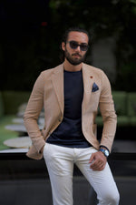 Load image into Gallery viewer, Bojoni Amato Slim Fit Double Breasted Camel Blazer
