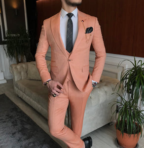 Bojoni Cagliari Orange Slim-Fit Suit 3-Piece