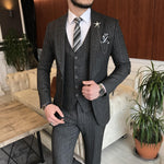Load image into Gallery viewer, Bojoni Cagliari Black Striped Slim-Fit Suit 3-Piece
