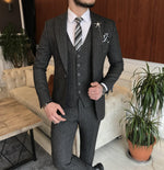 Load image into Gallery viewer, Bojoni Cagliari Black Striped Slim-Fit Suit 3-Piece
