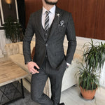 Load image into Gallery viewer, Bojoni Cagliari Black Striped Slim-Fit Suit 3-Piece
