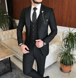 Load image into Gallery viewer, Bojoni Cagliari  Black Slim-Fit Suit 3-Piece
