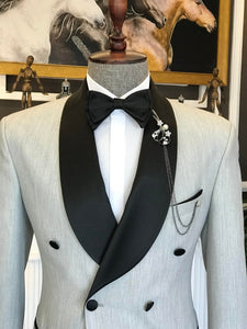 Bojoni Cagliari Grey Double Breasted Tuxedo 2-Piece