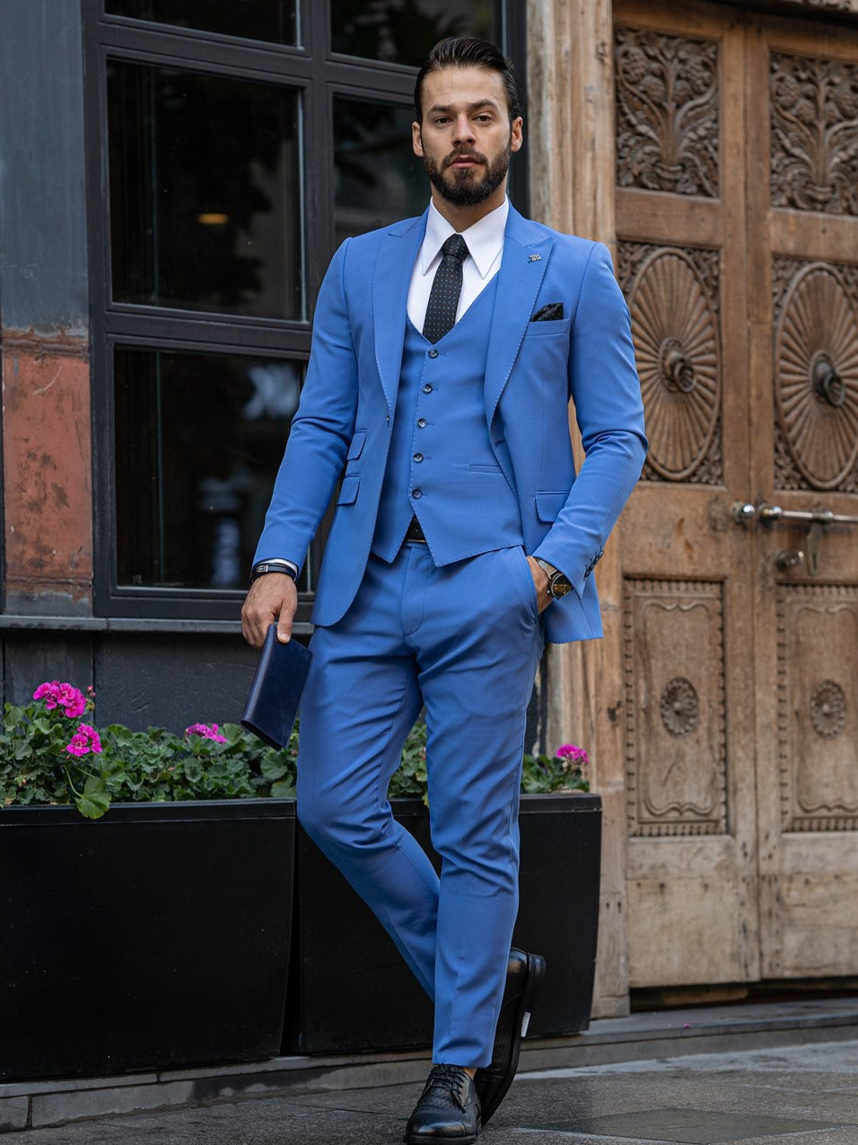 Bojoni Cagliari Blue Slim-Fit Suit 3-Piece