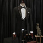 Load image into Gallery viewer, Bojoni Cagliari Black Slim-Fit Tuxedo 3-Piece

