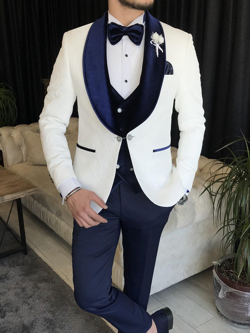 Latest Coat Pant Design White Suit For Men Wedding 2023 Black Velvet Peak  Lapel Formal Tuxedo Luxury Elegant Suit Blazer Hombre - Suits - AliExpress