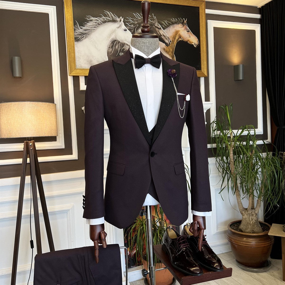 Bojoni Cagliari Bordeaux Slim-Fit Tuxedo 3-Piece