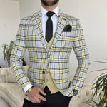 Load image into Gallery viewer, Bojoni Cagliari Grey Plaid Slim-Fit Suit 3-Piece
