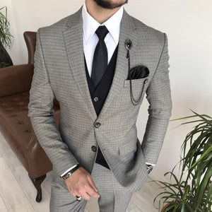 Bojoni Cagliari Grey Slim-Fit Suit 3-Piece