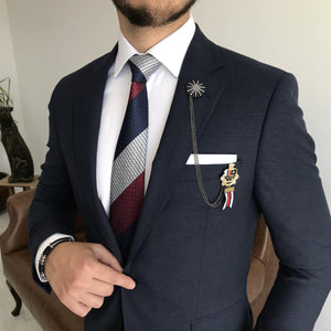 Bojoni Cagliari Navy Slim-Fit Suit 3-Piece