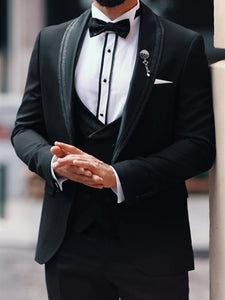 Bojoni Cagliari Black Slim-Fit Tuxedo 3-Piece