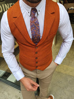 Load image into Gallery viewer, Shelton Slim Fit Cinnamon Vest-baagr.myshopify.com-suit-BOJONI
