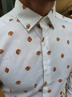 Load image into Gallery viewer, Toni Ogden Orange Slim Fit Cotton Shirt-baagr.myshopify.com-Shirt-BOJONI
