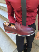 Load image into Gallery viewer, Lambruska Burgundy Buckle Loafer-baagr.myshopify.com-shoes2-BOJONI
