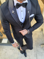 Load image into Gallery viewer, Grassano Black Slim Fit Shawl Lapel Tuxedo-baagr.myshopify.com-suit-BOJONI

