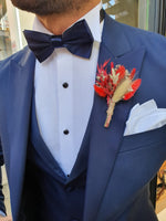 Load image into Gallery viewer, Grassano  Navy Blue Slim Fit Peak Lapel Tuxedo-baagr.myshopify.com-suit-BOJONI
