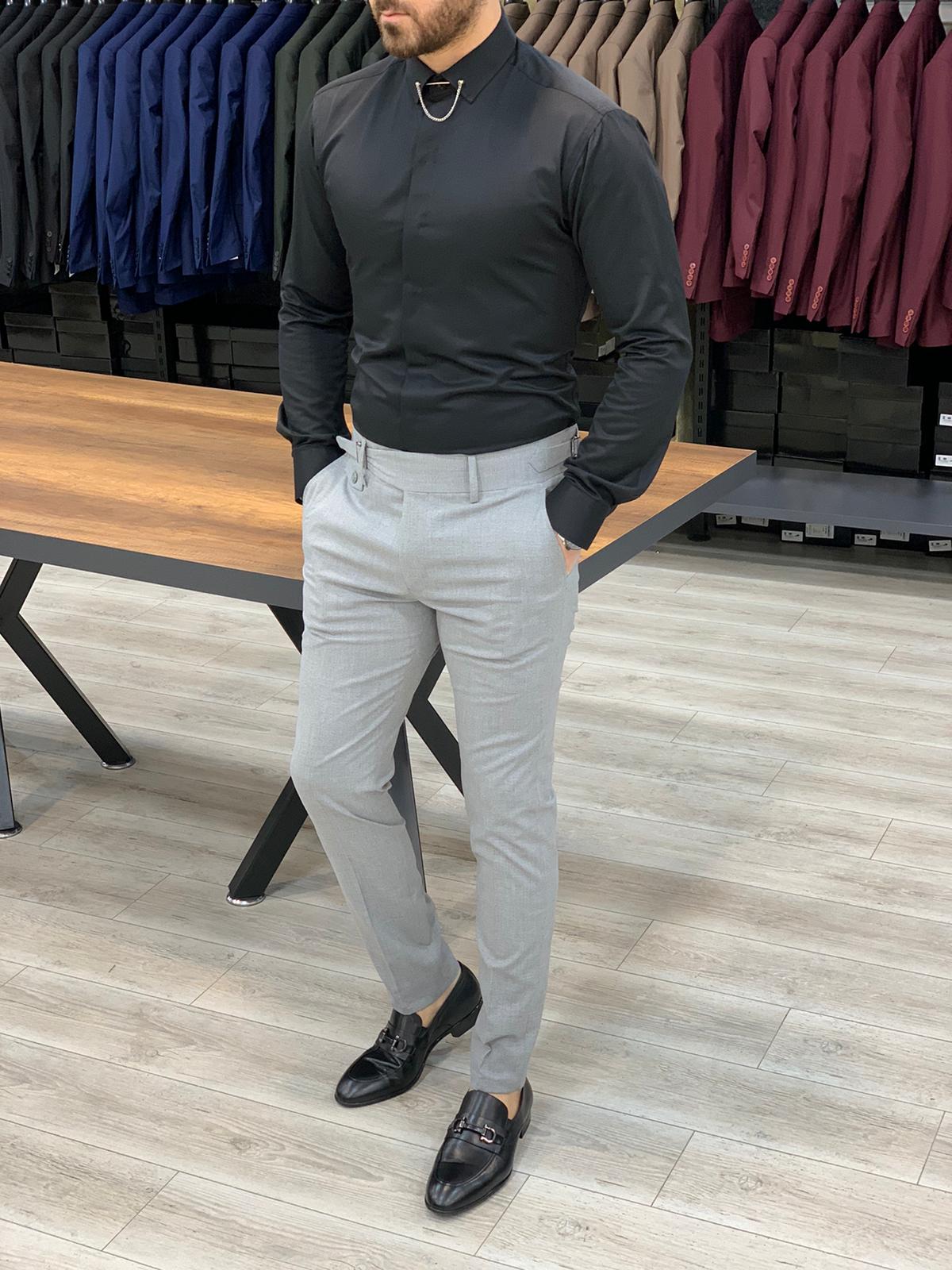 Ferrar Gray Plaid Pants | BOJONI Ferrar Gray Plaid Pants | BOJONI
