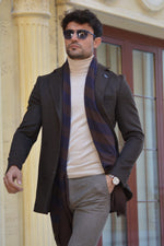 Load image into Gallery viewer, Saponi Slim-fit  Wool Coat Brown-baagr.myshopify.com-Jacket-BOJONI
