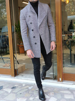 Load image into Gallery viewer, Saponi Slim-fit Collar Wool Coat Gray-baagr.myshopify.com-Jacket-BOJONI
