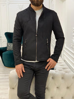 Load image into Gallery viewer, Bari Slim Fit Black Jacket-baagr.myshopify.com-Jacket-BOJONI
