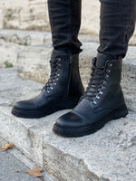 Load image into Gallery viewer, Mantoni Black Leather Boots-baagr.myshopify.com-shoes2-BOJONI
