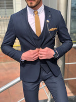 Load image into Gallery viewer, Densoff Slim-Fit  Suit Vest Navy-baagr.myshopify.com-suit-BOJONI
