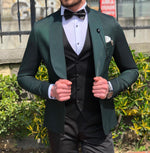 Load image into Gallery viewer, Hendiff Slim-Fit  Tuxedo Suit Vest Green-baagr.myshopify.com-suit-BOJONI

