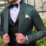 Load image into Gallery viewer, Hendiff Slim-Fit  Tuxedo Suit Vest Green-baagr.myshopify.com-suit-BOJONI
