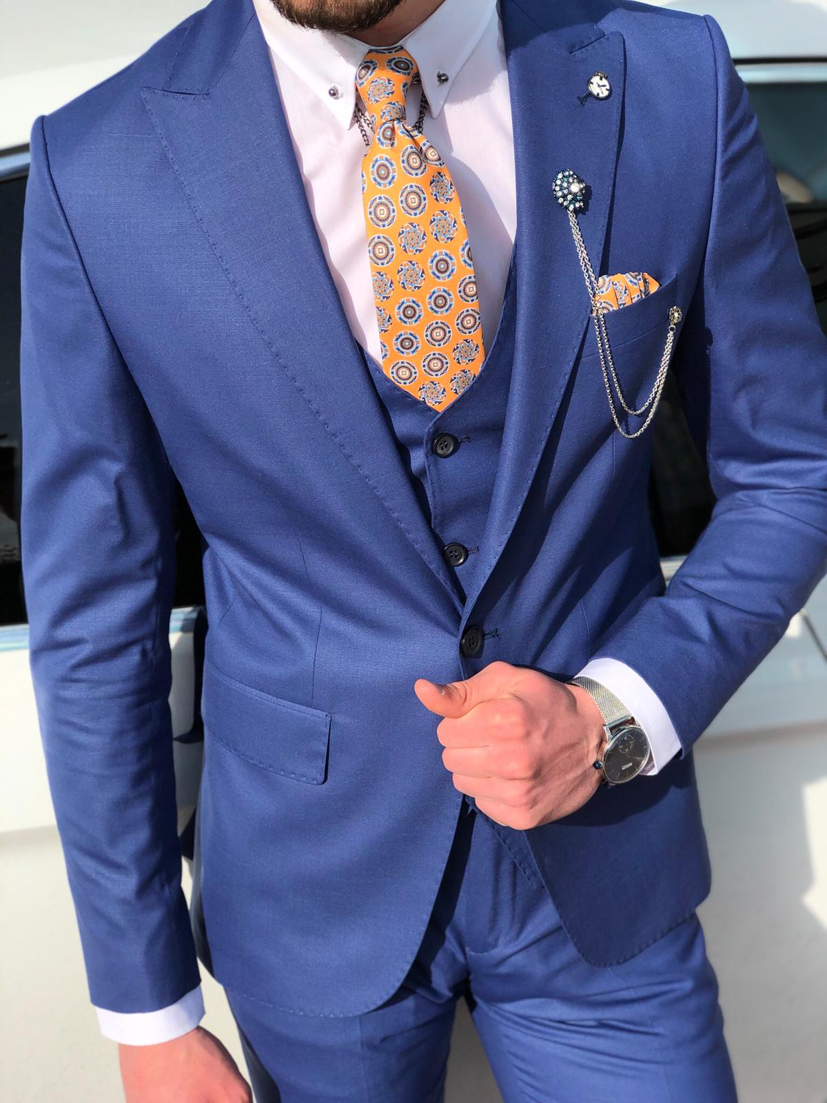 Capot Slim-Fit Suit Vest Sax-baagr.myshopify.com-suit-BOJONI