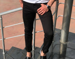Load image into Gallery viewer, Slim-Fit Jeans Black-baagr.myshopify.com-Pants-BOJONI
