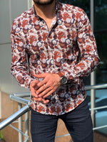 Load image into Gallery viewer, Blake Tile Patterned Slim Shirt-baagr.myshopify.com-Shirt-BOJONI
