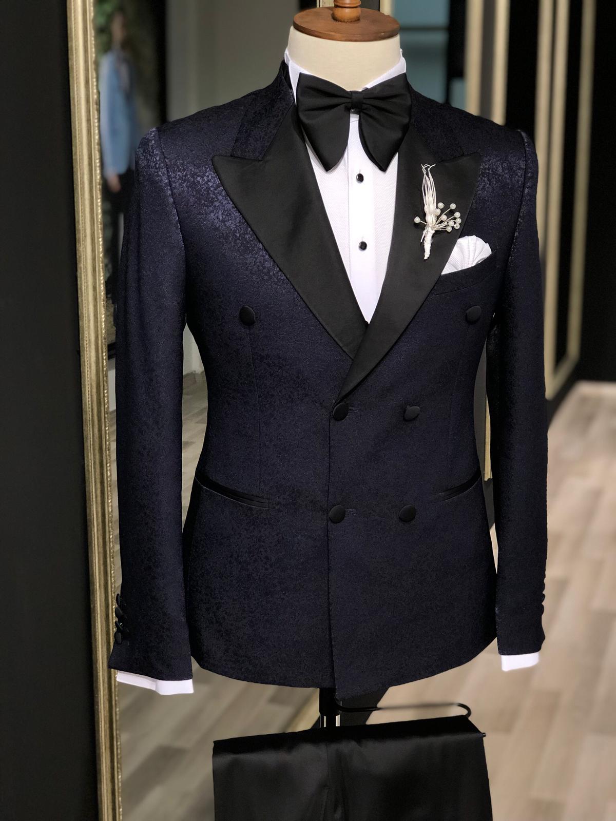 Slim-Fit Tuxedo Double Breasted Navy Blue-baagr.myshopify.com-suit-BOJONI