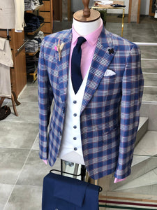 Marc Slim-Fit Plaid Suit Vest Sax-baagr.myshopify.com-suit-BOJONI