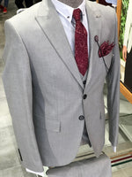 Load image into Gallery viewer, Barco Slim-Fit Suit Vest Gray-baagr.myshopify.com-suit-BOJONI
