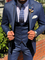 Load image into Gallery viewer, William Slim-Fit Plaid Suit in Blue-baagr.myshopify.com-suit-BOJONI
