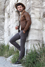 Load image into Gallery viewer, Alonso Leather Coat With Collar Fur-baagr.myshopify.com-Jacket-BOJONI
