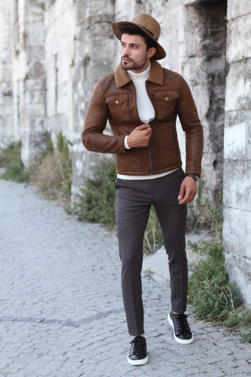 Alonso Leather Coat With Collar Fur-baagr.myshopify.com-Jacket-BOJONI