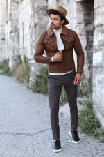 Load image into Gallery viewer, Alonso Leather Coat With Collar Fur-baagr.myshopify.com-Jacket-BOJONI
