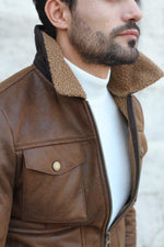 Load image into Gallery viewer, Alonso Leather Coat With Collar Fur-baagr.myshopify.com-Jacket-BOJONI

