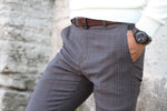 Load image into Gallery viewer, Martin Slim-Fit Plaid Pants in Camel-baagr.myshopify.com-Pants-BOJONI
