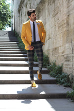 Load image into Gallery viewer, Pac Slim-Fit Jacket in Yellow-baagr.myshopify.com-blazers-BOJONI
