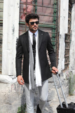 Load image into Gallery viewer, Slim-Fit Wool Coat Black-baagr.myshopify.com-Jacket-BOJONI
