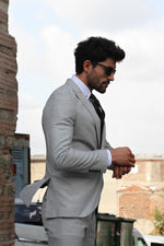 Load image into Gallery viewer, Bojo Slim-Fit Patterned Suit Grey ( BIG SIZES )-baagr.myshopify.com-suit-BOJONI

