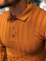 Load image into Gallery viewer, Slim-Fit Polo Sweater Camel-baagr.myshopify.com-sweatshirts-BOJONI
