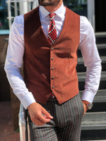 Load image into Gallery viewer, Slim-Fit Velvet Vest Tile-baagr.myshopify.com-suit-BOJONI
