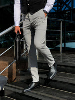 Load image into Gallery viewer, Mason Slim-Fit Fabric Pants Grey-baagr.myshopify.com-Pants-BOJONI
