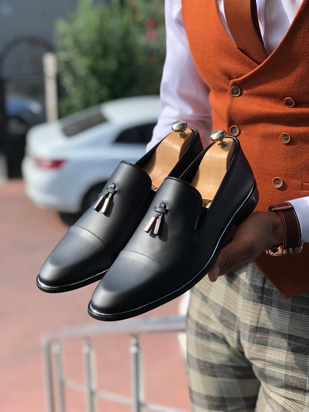 Matte black formal shoes online